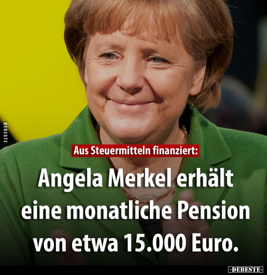 Angela Merkel erhält eine monatliche Pension von etwa 15.000 Euro.