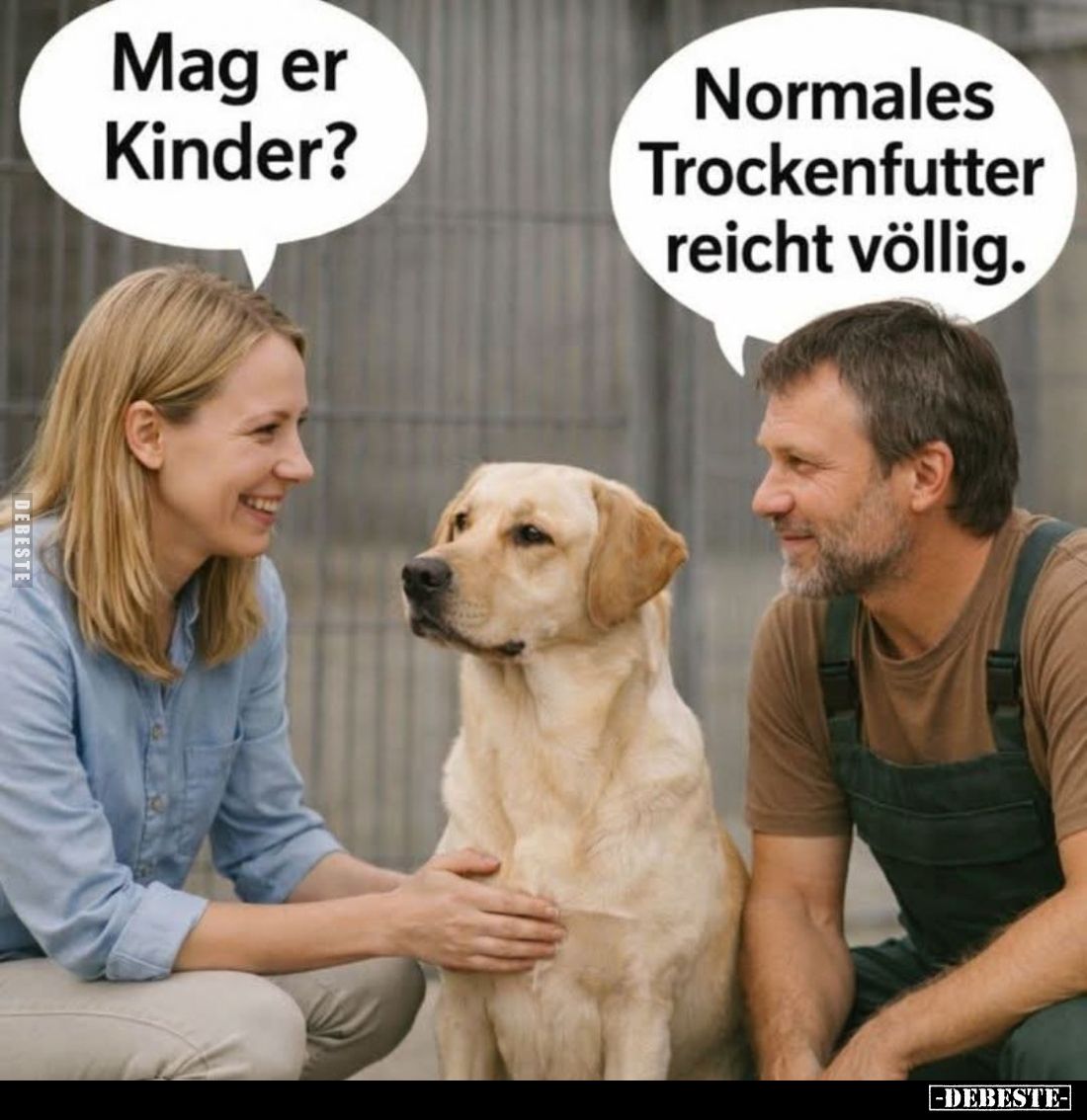 Mag er Kinder? -
Normales Trockenfutter reicht völlig.