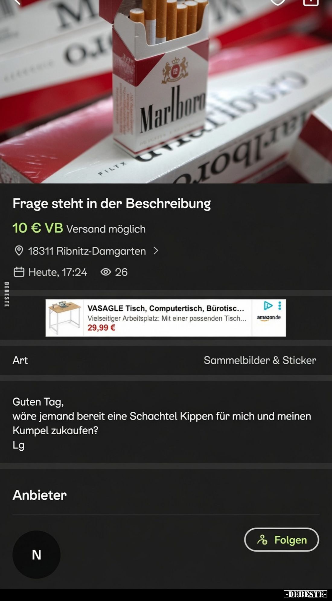 Frage steht in der Beschreibung,
10 € VB Versand möglich,
18311 Ribnitz-Damgarten >
Heute, 17:24,
29,99 €
,
Guten ...