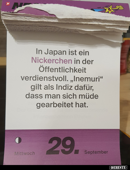 In Japan ist ein Nickerchen in der Öffentlichkeit..