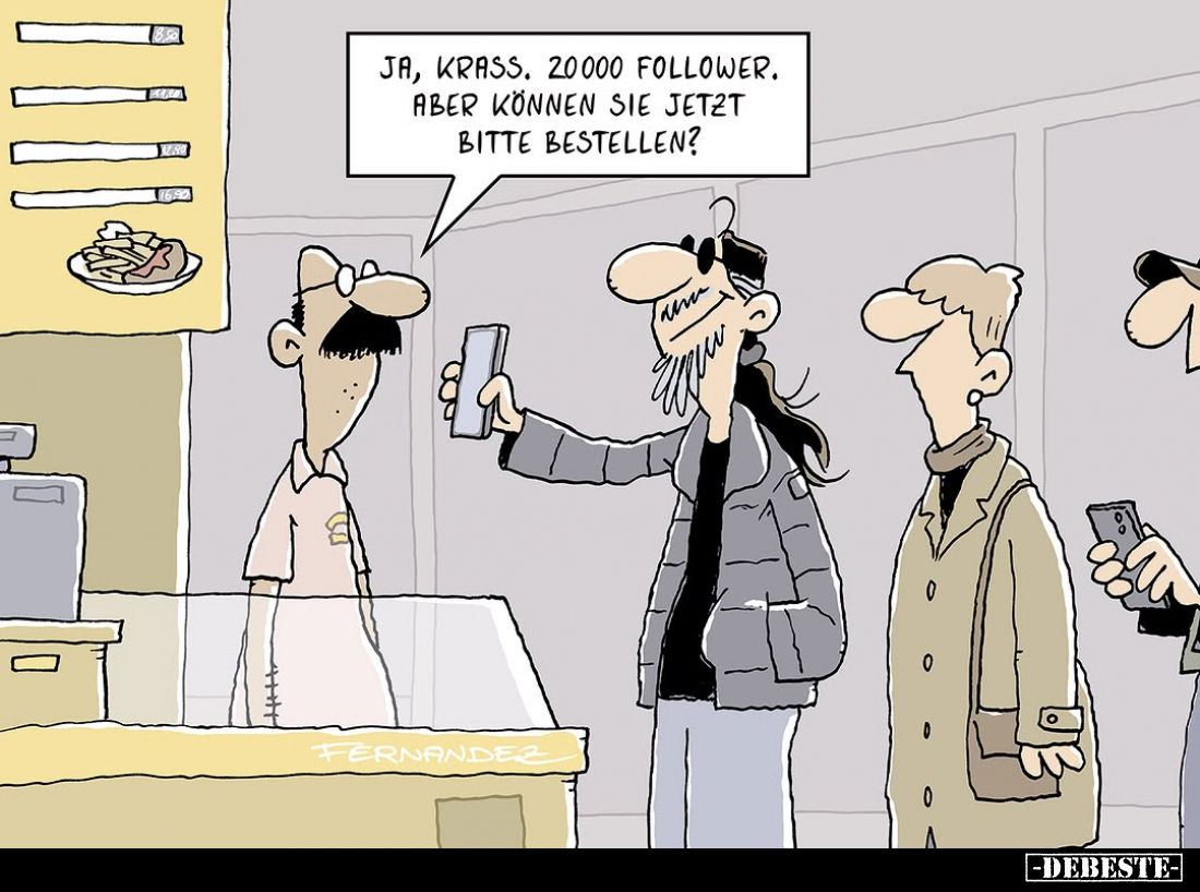 Ja, krass. 20000 Follower. Aber können sie jetzt bitte bestellen?