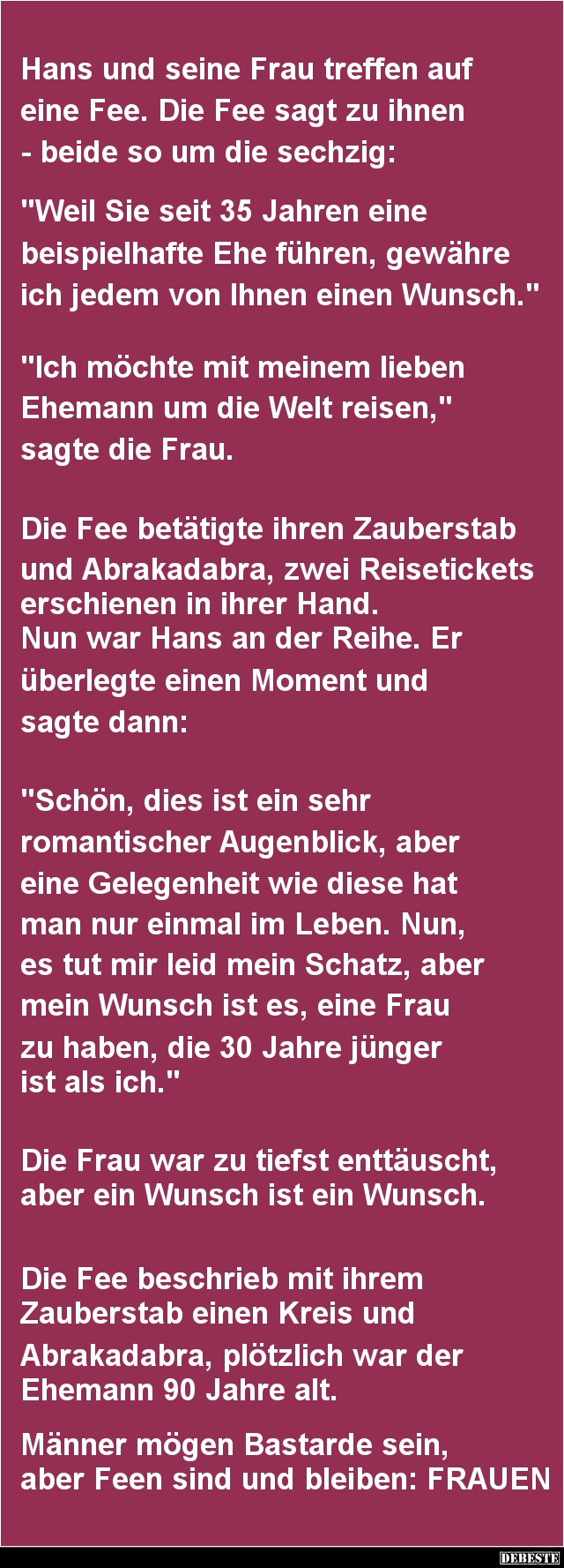 Hans und seine Frau treffen auf eine Fee - Lustige Bilder | DEBESTE.de