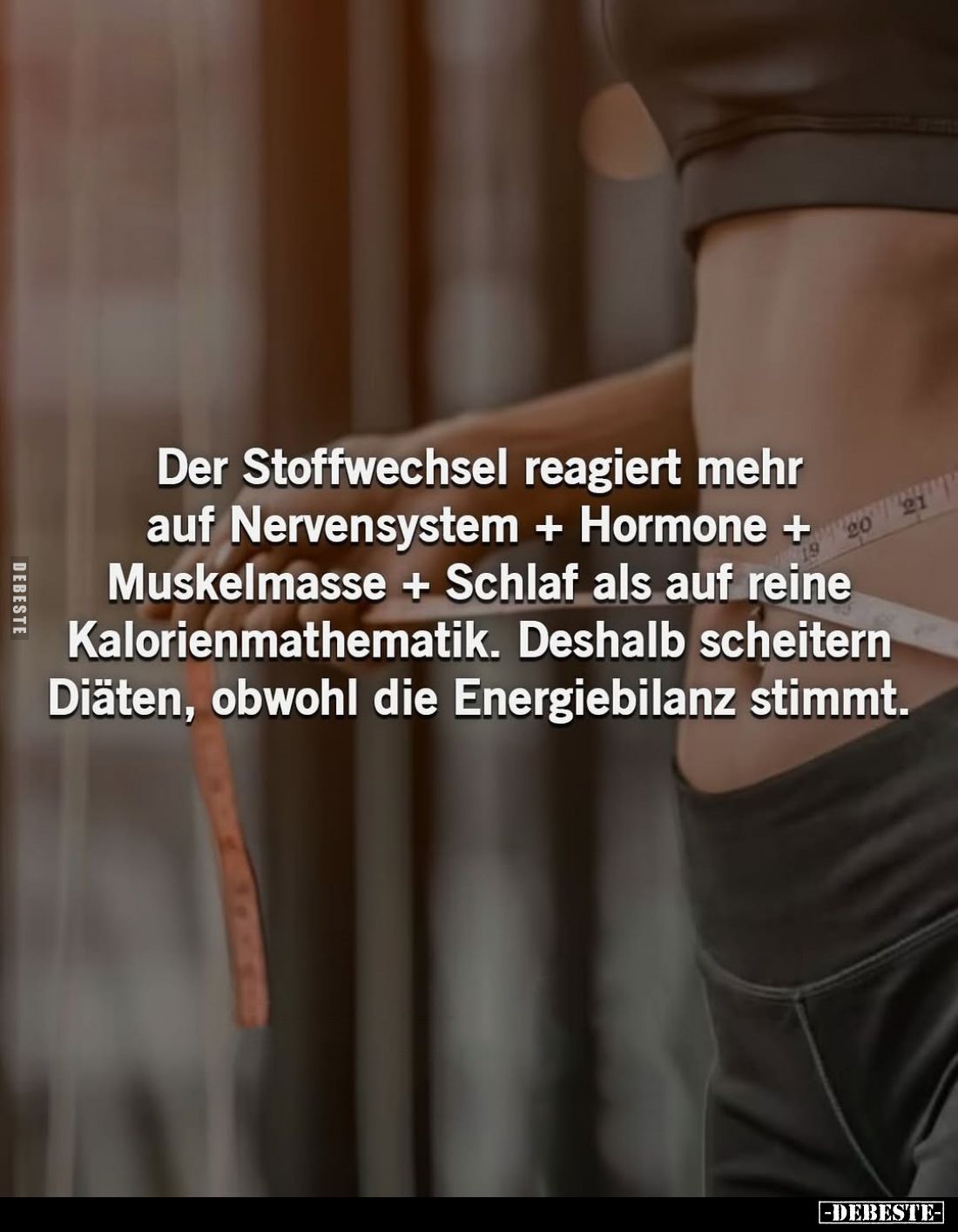 Der Stoffwechsel reagiert mehr auf Nervensystem + Hormone + Muskelmasse + Schlaf als auf reine Kalorienmathematik. Deshalb sc...