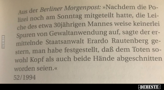 Aus der Berliner Morgenpost.. - Lustige Bilder | DEBESTE.de