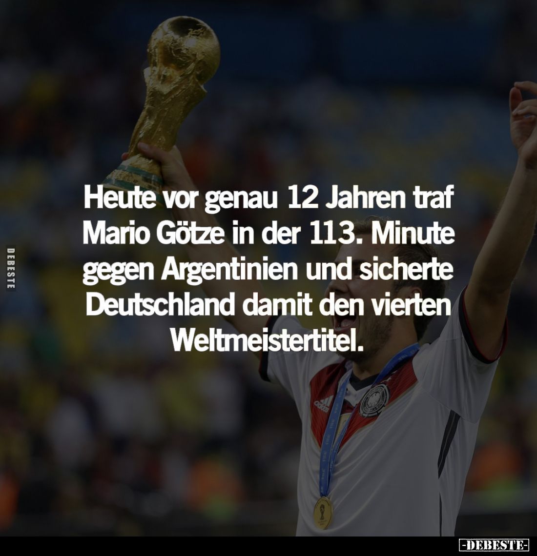 Heute vor genau 12 Jahren traf Mario Götze in der 113. Minute gegen Argentinien und sicherte Deutschland damit den vierten We...