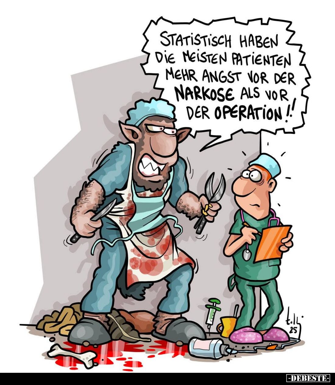 Statistisch haben die meisten Patienten mehr Angst vor der Narkose als vor der Operation!!