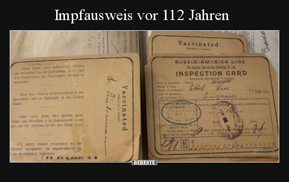 Impfausweis vor 112 Jahren.. - Lustige Bilder | DEBESTE.de