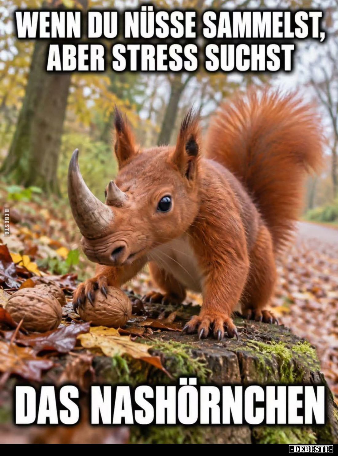 Wenn du Nüsse sammelst, aber Stress suchst.

Das Nashörnchen.