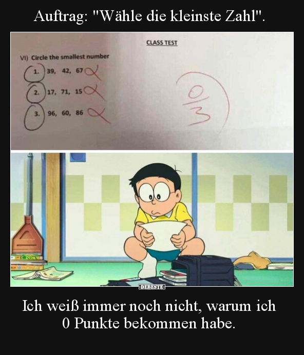 Auftrag: "Wähle die kleinste Zahl".. - Lustige Bilder | DEBESTE.de