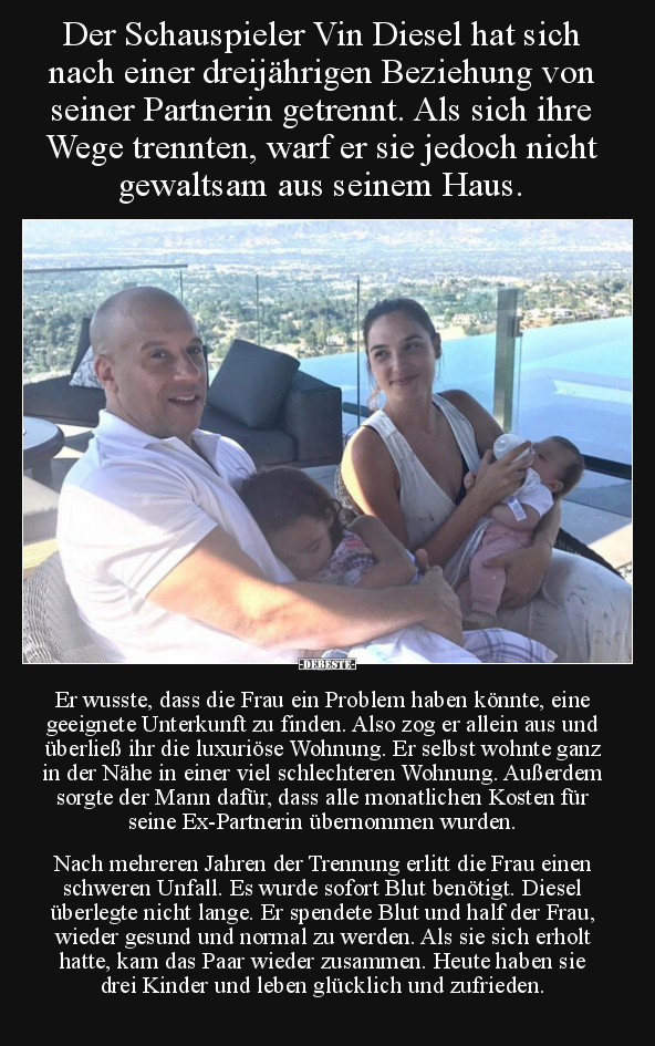 Der Schauspieler Vin Diesel hat sich nach einer.. - Lustige Bilder | DEBESTE.de
