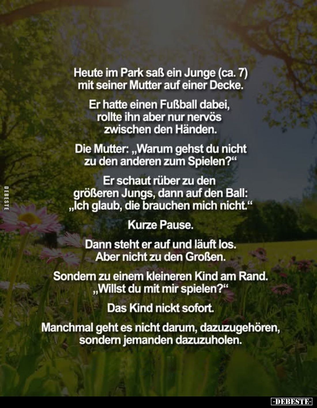 Heute im Park saß ein Junge (ca. 7) mit seiner Mutter auf.. - Lustige Bilder | DEBESTE.de