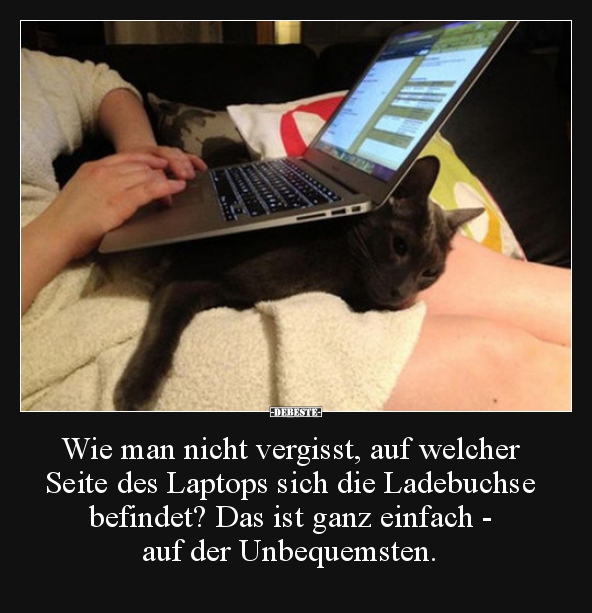 Wie man nicht vergisst, auf welcher Seite des Laptops.. - Lustige Bilder | DEBESTE.de
