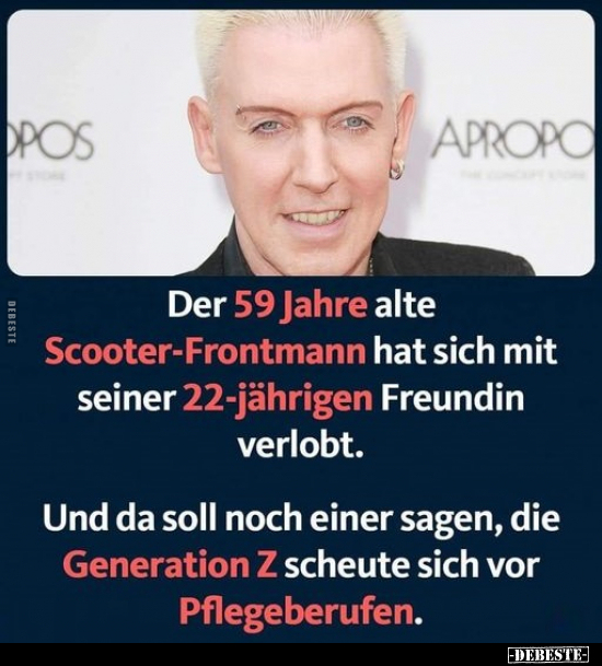 Der 59 Jahre alte Scooter-Frontmann hat sich mit seiner.. - Lustige Bilder | DEBESTE.de