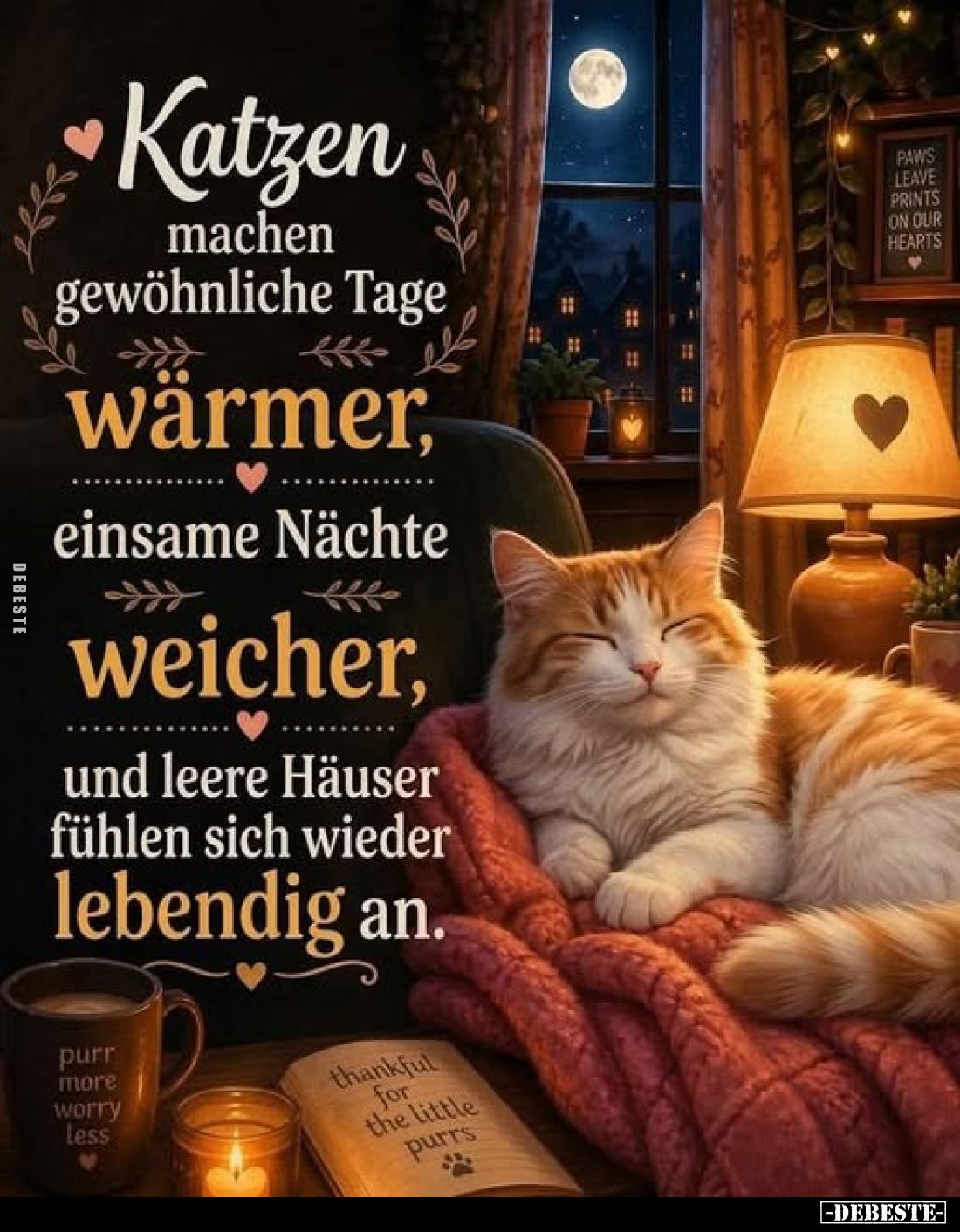 Katzen machen gewöhnliche Tage wärmer, einsame Nächte weicher, und leere Häuser fühlen sich wieder lebendig an.