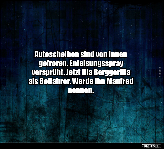 Autoscheiben sind von innen gefroren. Enteisungsspray.. - Lustige Bilder | DEBESTE.de