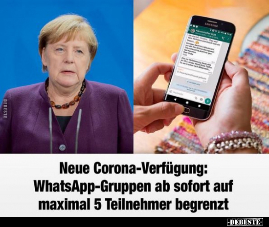 Neue Corona-Verfügung: WhatsApp-Gruppen ab sofort.. - Lustige Bilder | DEBESTE.de