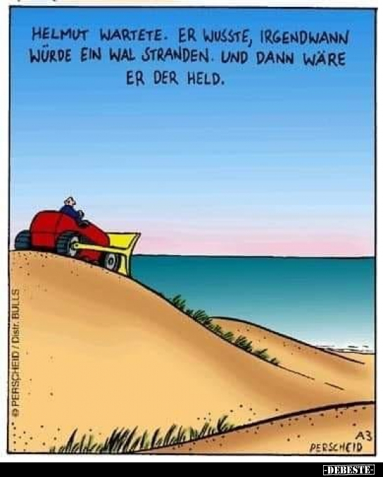 Helmut wartete. Er wusste, irgendwann würde ein Wal.. - Lustige Bilder | DEBESTE.de