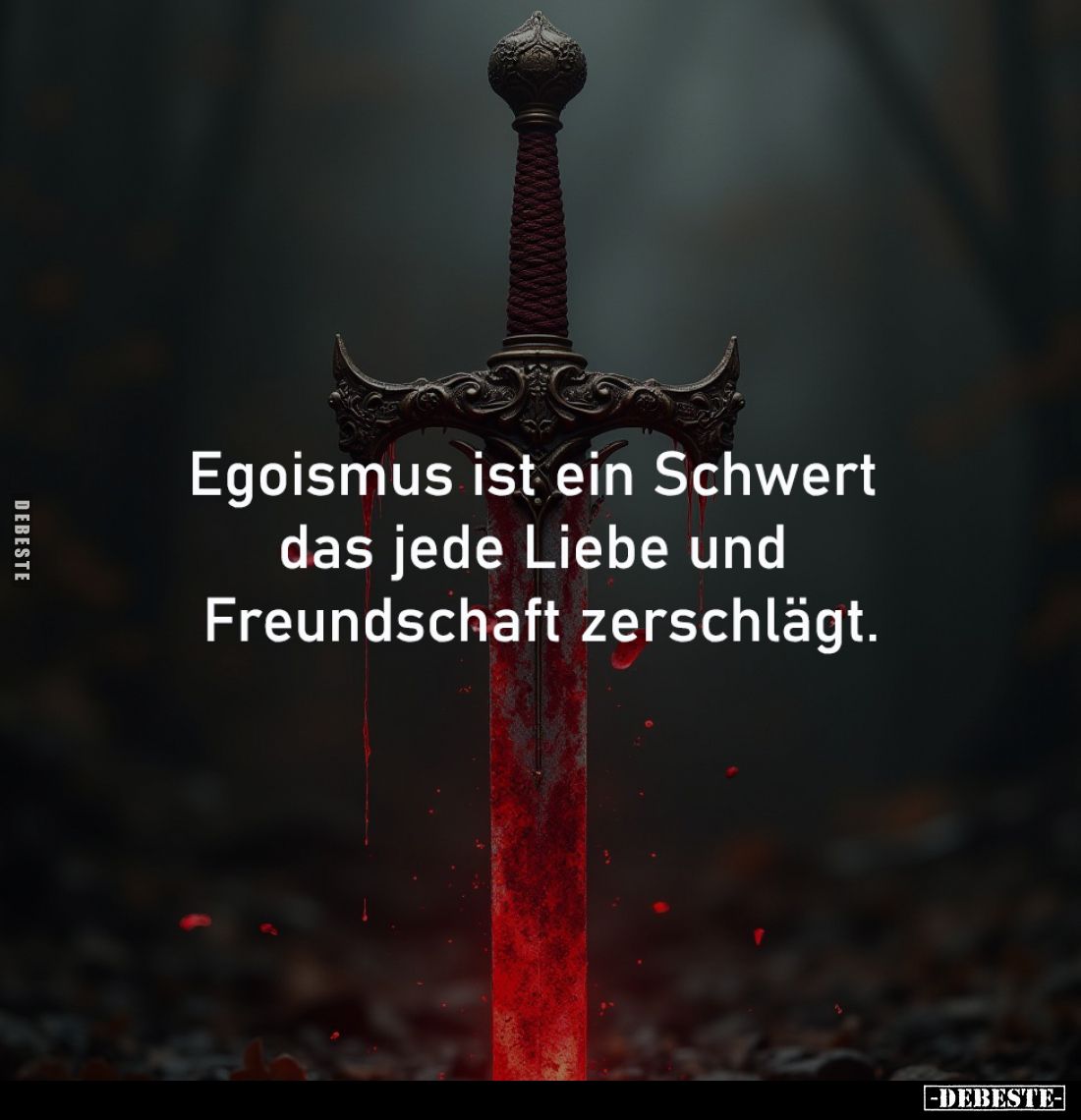 Egoismus ist ein Schwert 
das jede Liebe und 
Freundschaft zerschlägt.