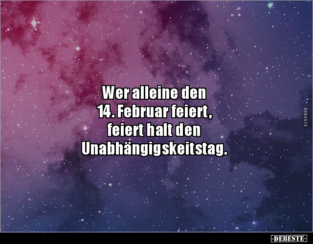 Wer alleine den 14. Februar feiert, feiert halt den.. - Lustige Bilder | DEBESTE.de