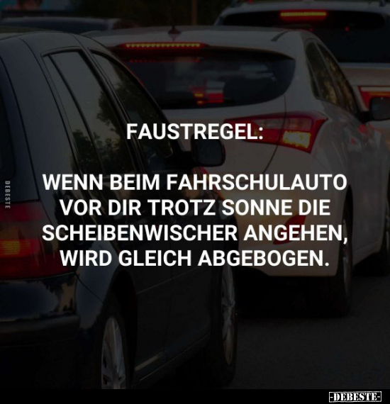 Faustregel: Wenn beim Fahrschulauto.. - Lustige Bilder | DEBESTE.de