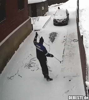 Der Hund hat versucht, ihn zu warnen. Er sagte, roof roof..
