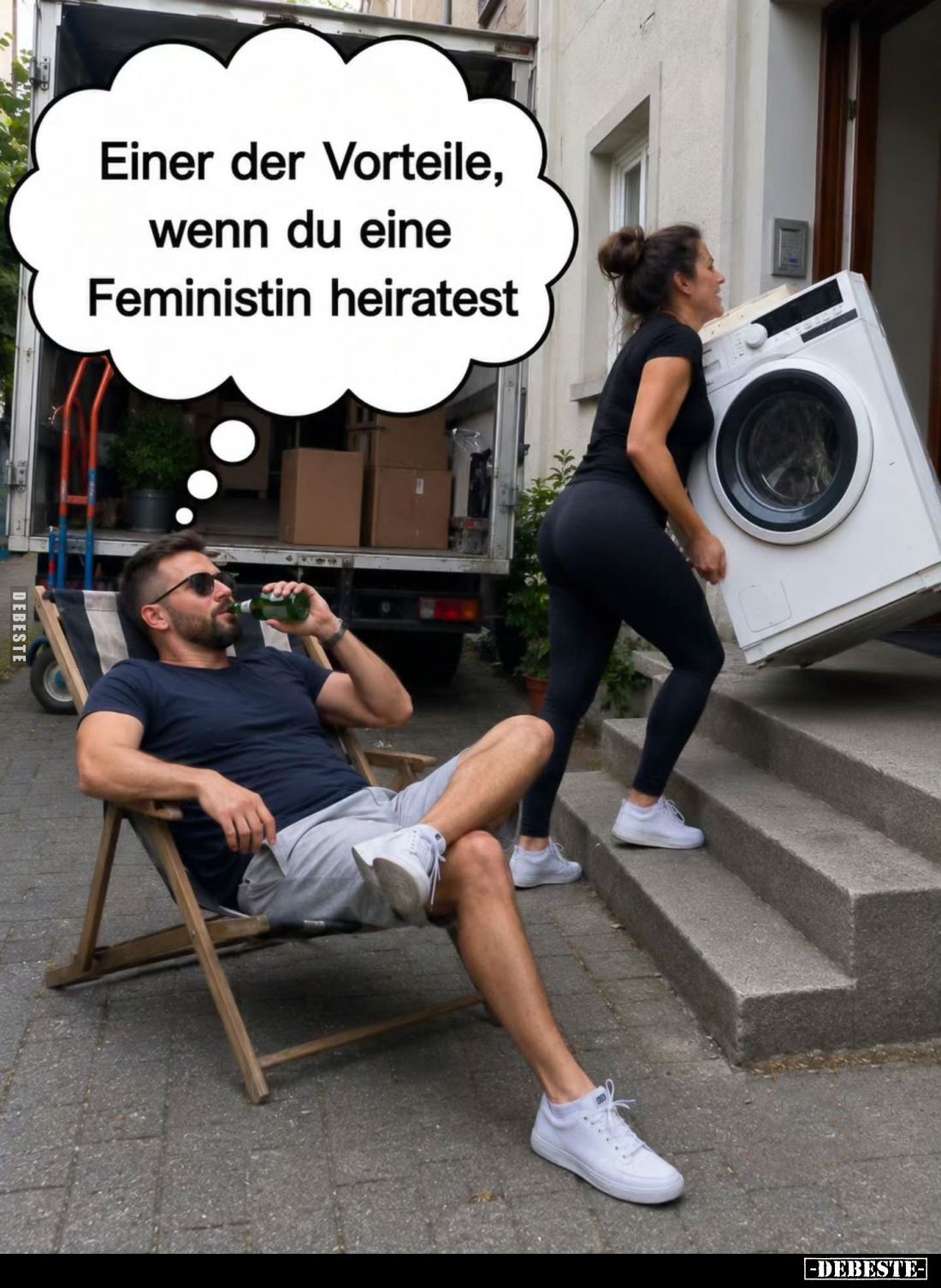 Einer der Vorteile, wenn du eine Feministin heiratest.