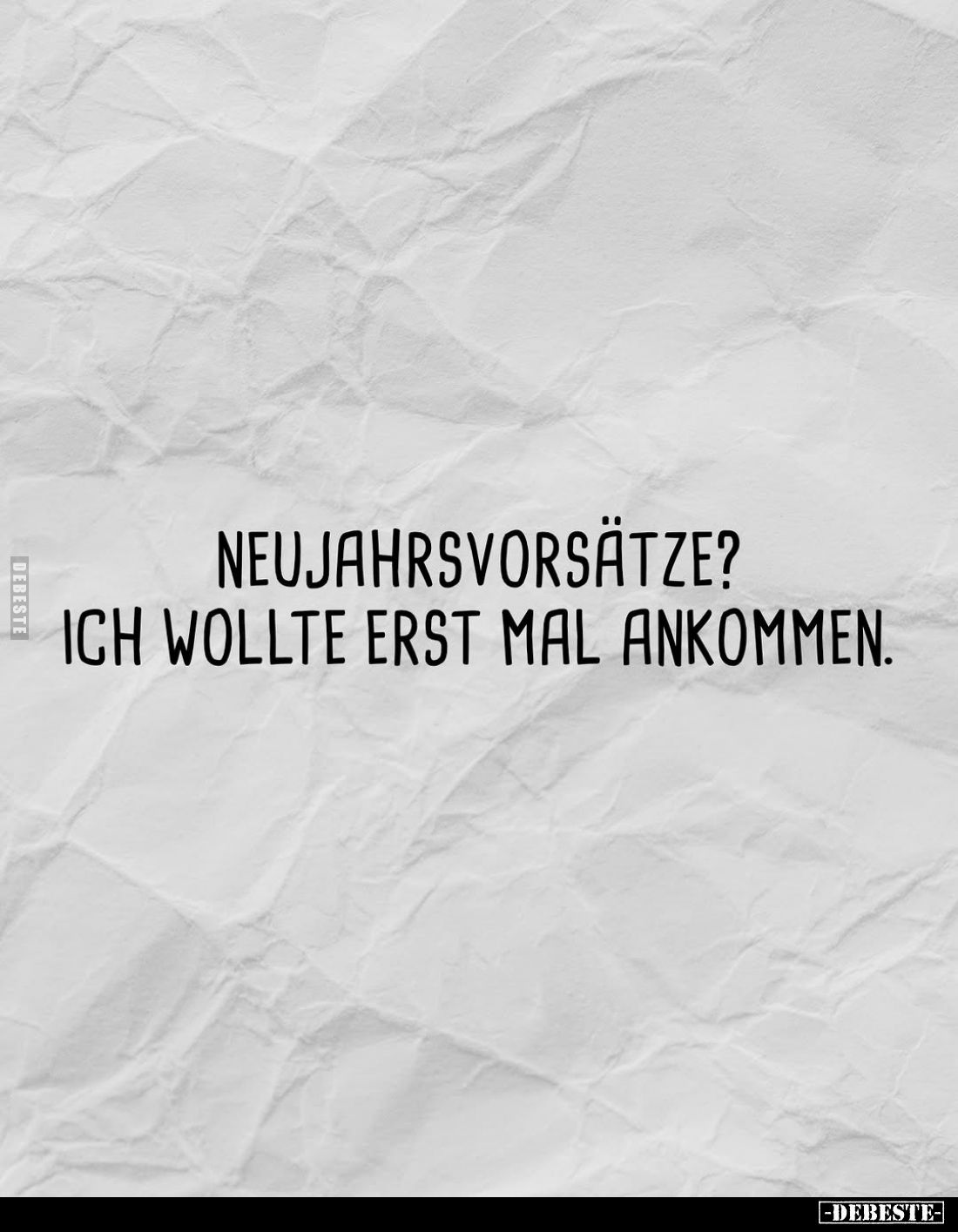 Neujahrsvorsätze? Ich wollte erst mal ankommen.