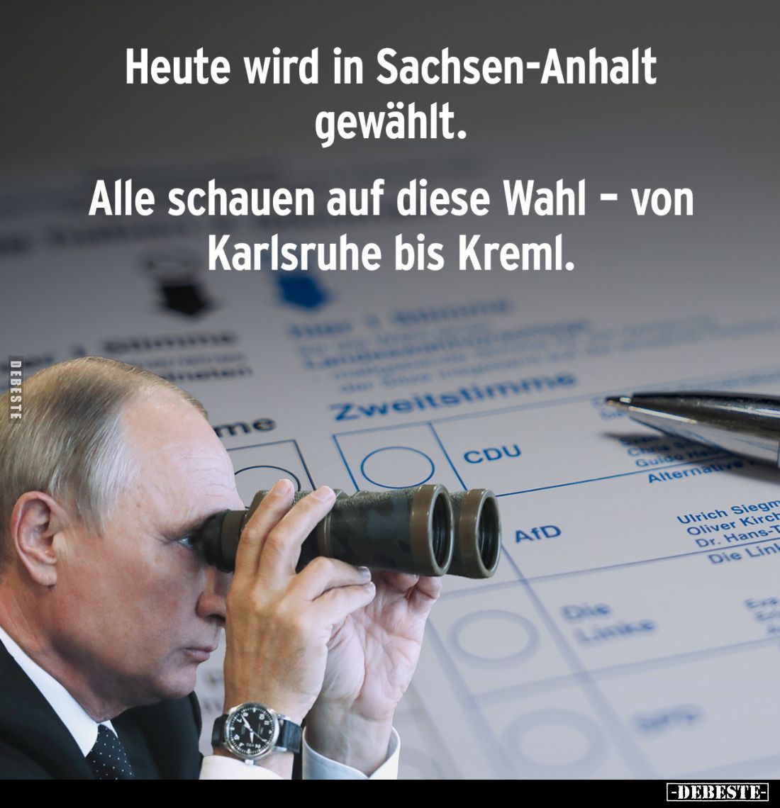 Heute wird in Sachsen-Anhalt gewählt.
Alle schauen auf diese Wahl - von Karlsruhe bis Kreml.