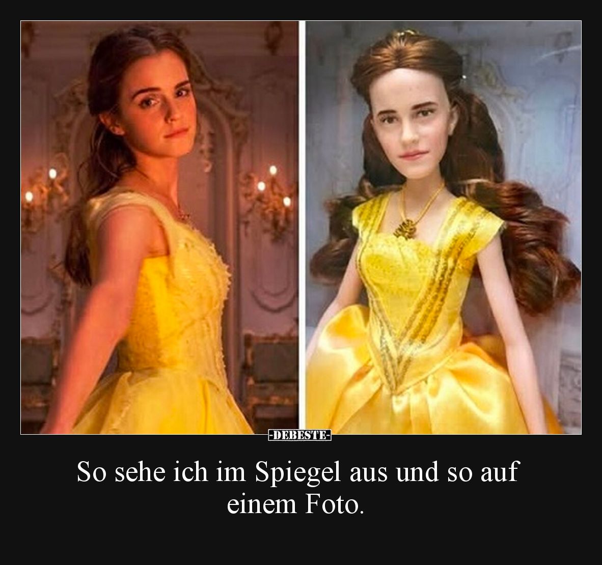 So sehe ich im Spiegel aus und so auf einem Foto