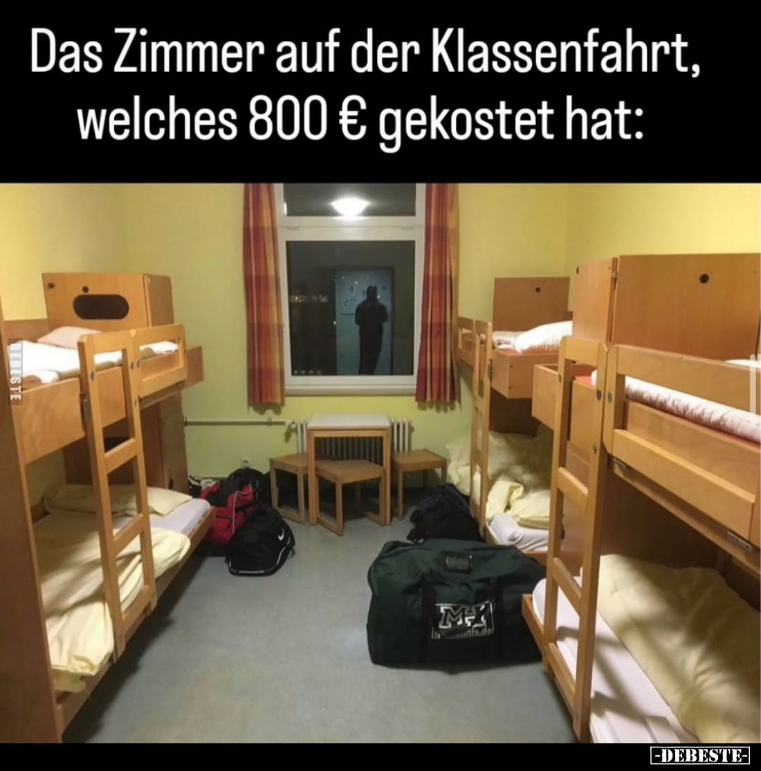 Das Zimmer auf der Klassenfahrt, welches 800 € gekostet hat:
