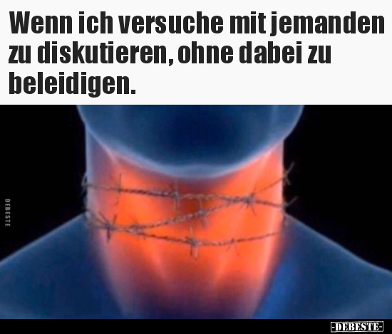 Wenn ich versuche mit jemanden zu diskutieren, ohne dabei.. - Lustige Bilder | DEBESTE.de