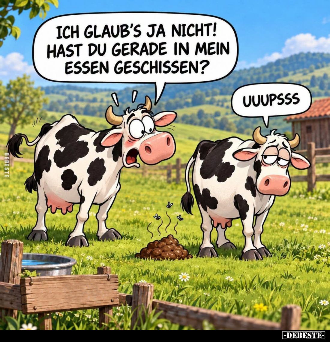 Ich glaub's ja nicht!
Hast du gerade in mein Essen geschissen?
-
Uuupsss