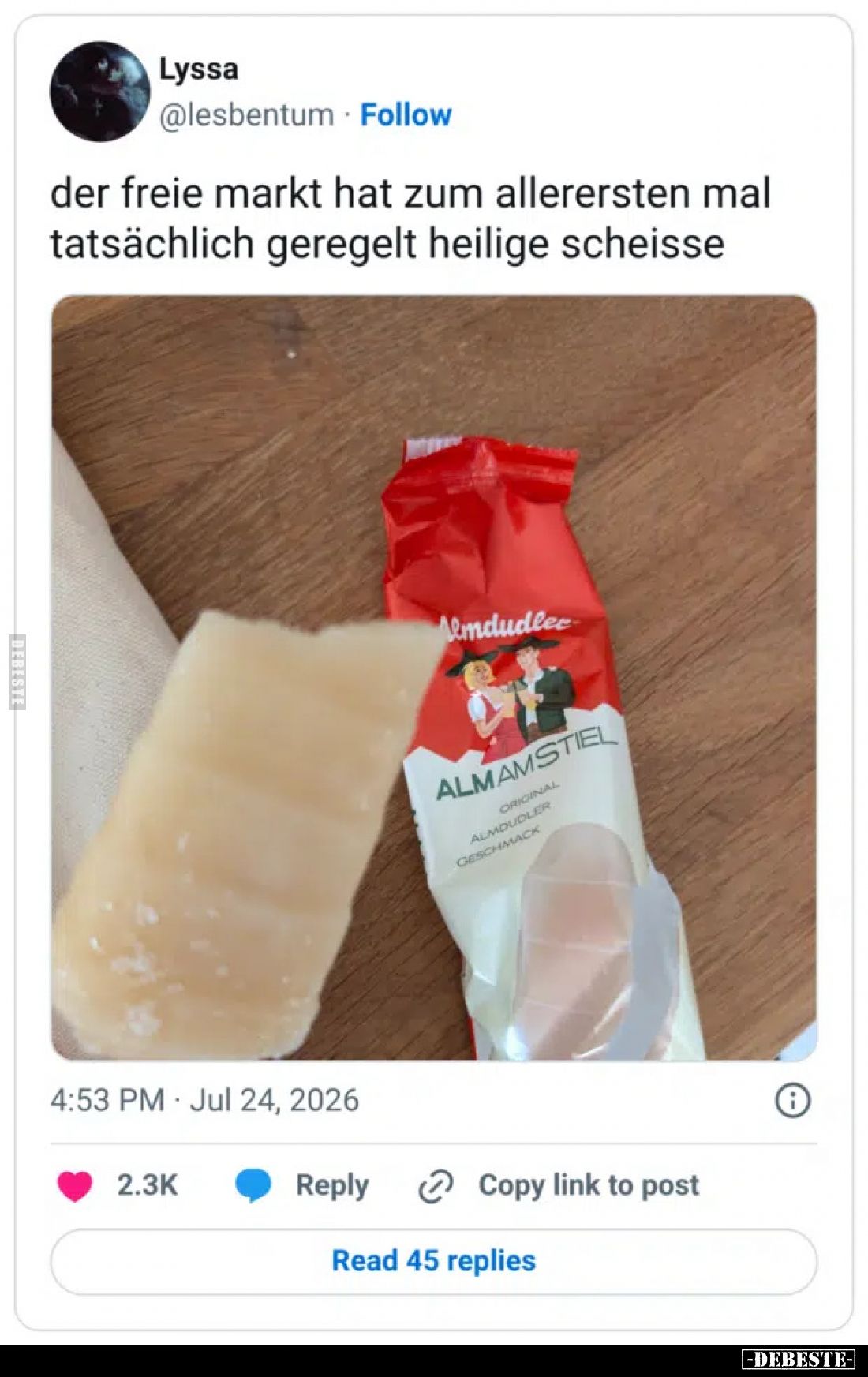 Der freie Markt hat zum allerersten Mal tatsächlich geregelt heilige Scheiße.