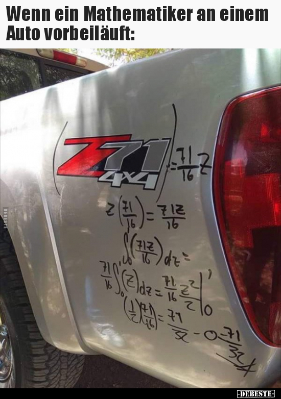 Wenn ein Mathematiker an einem Auto vorbeiläuft.. - Lustige Bilder | DEBESTE.de