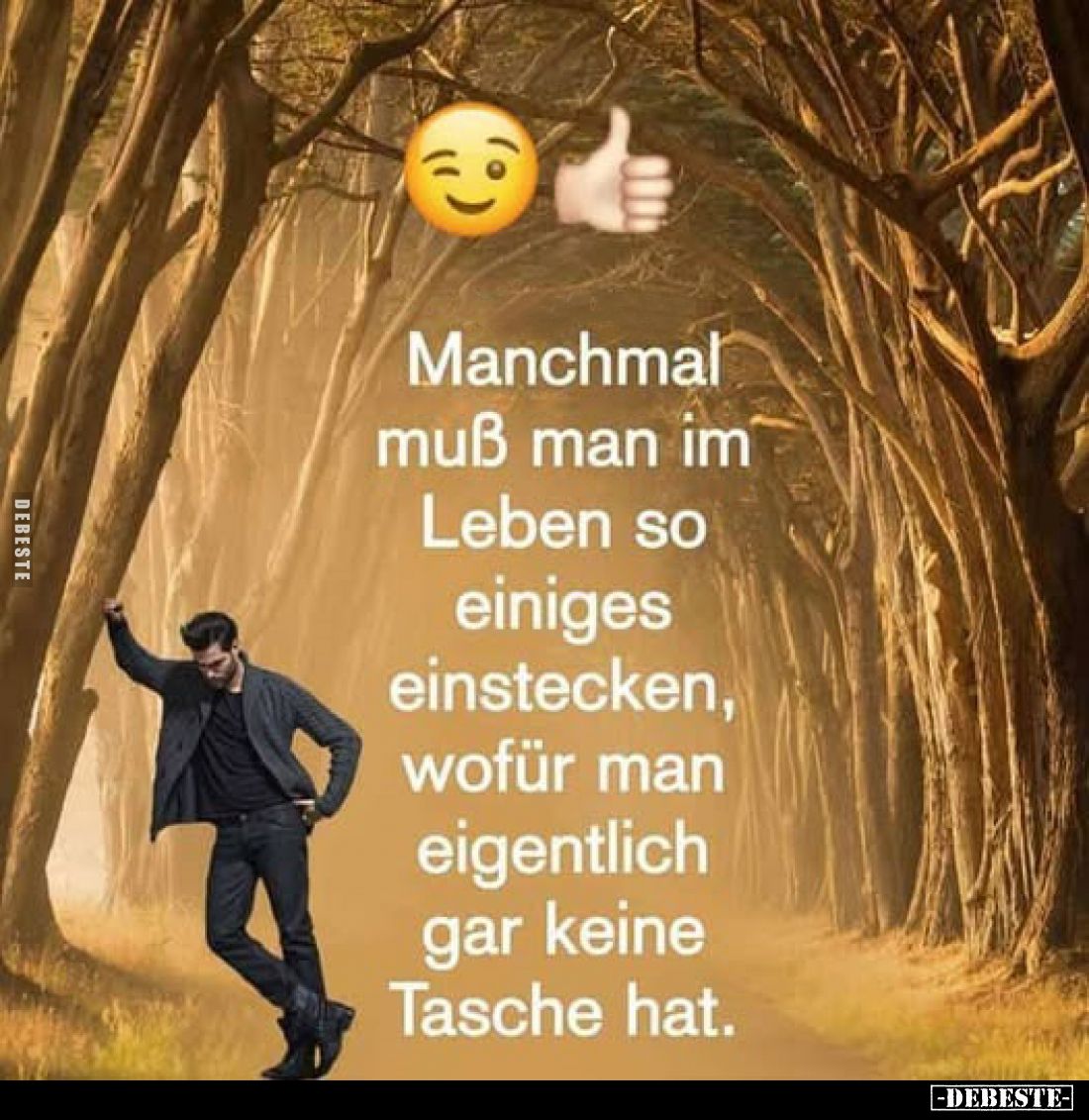 Manchmal muß man im Leben so einiges einstecken, wofür man eigentlich gar keine Tasche hat.