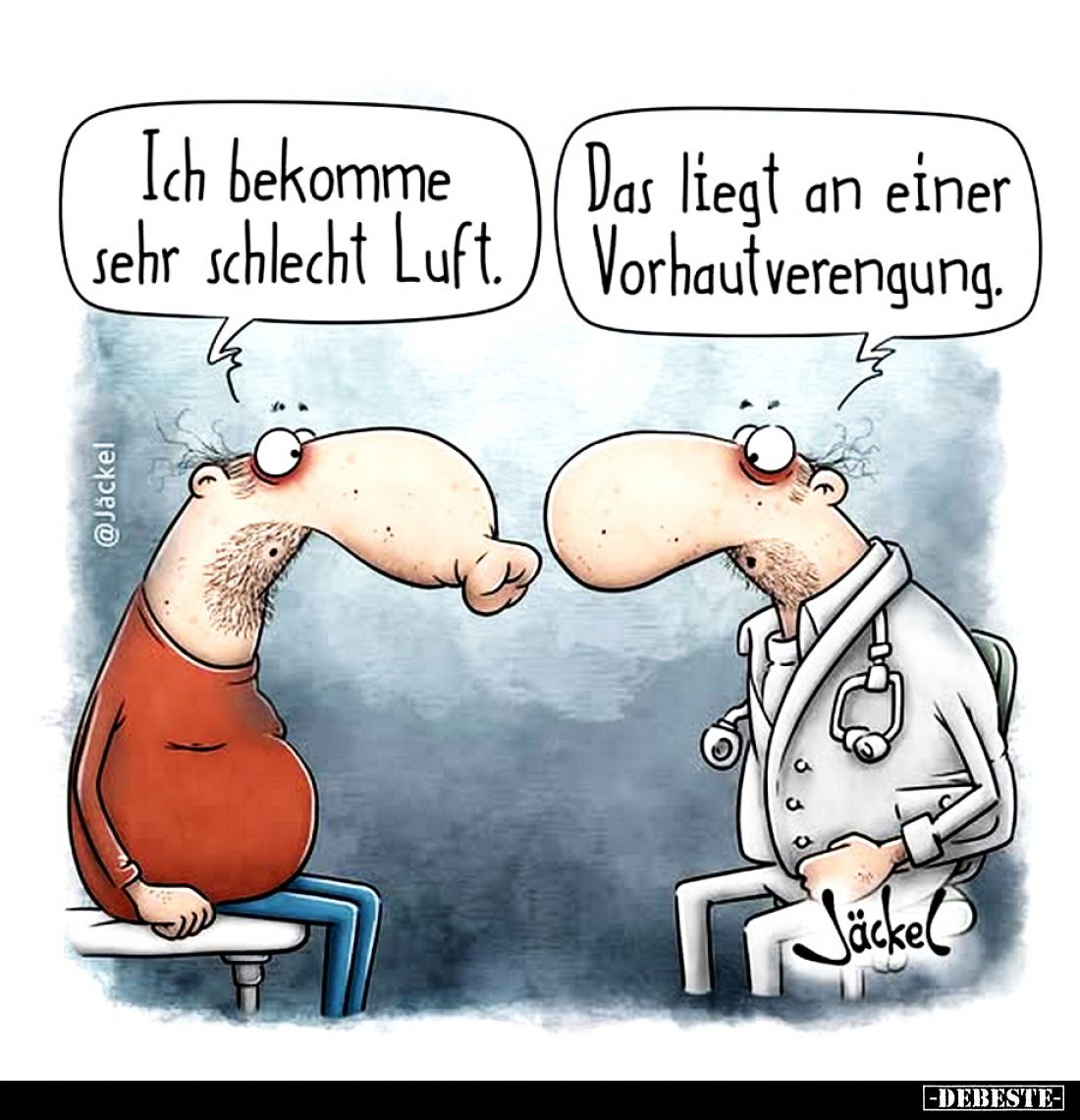 Ich bekomme sehr schlecht Luft. -
Das liegt an einer Vorhautverengung.