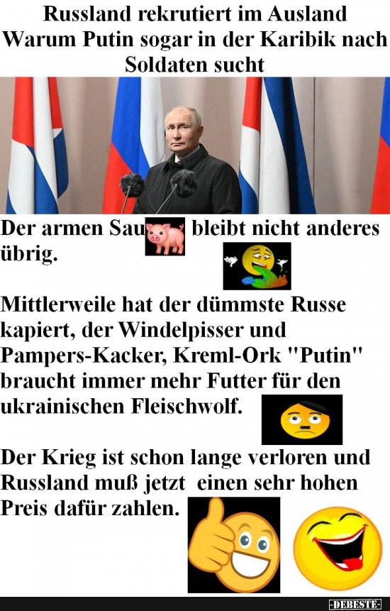 Putin, der Windelpisser muss betteln gehen! - Lustige Bilder | DEBESTE.de