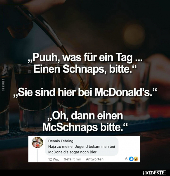 "Puuh, was für ein Tag... Einen Schnaps, bitte.."  - Lustige Bilder | DEBESTE.de