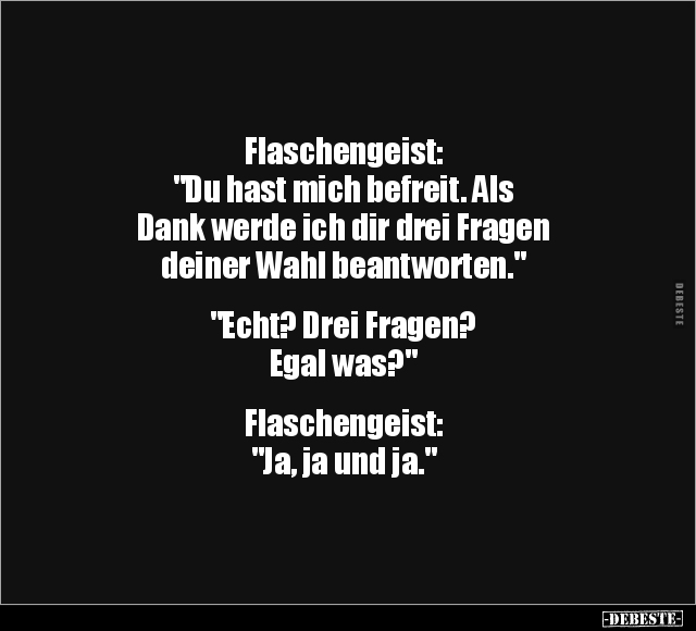 Flaschengeist: "Du hast mich befreit..." - Lustige Bilder | DEBESTE.de