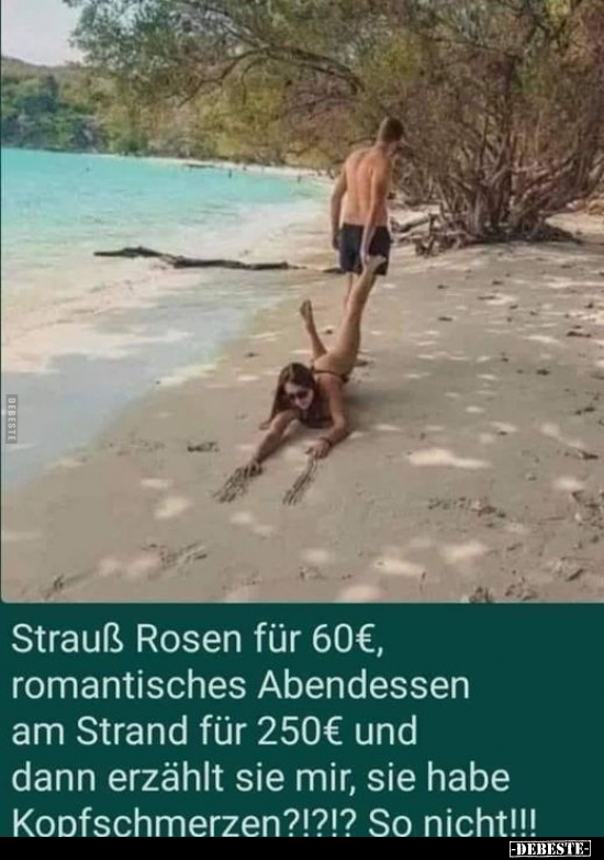 Strauß Rosen für 60€, romantisches Abendessen am Strand für.. - Lustige Bilder | DEBESTE.de