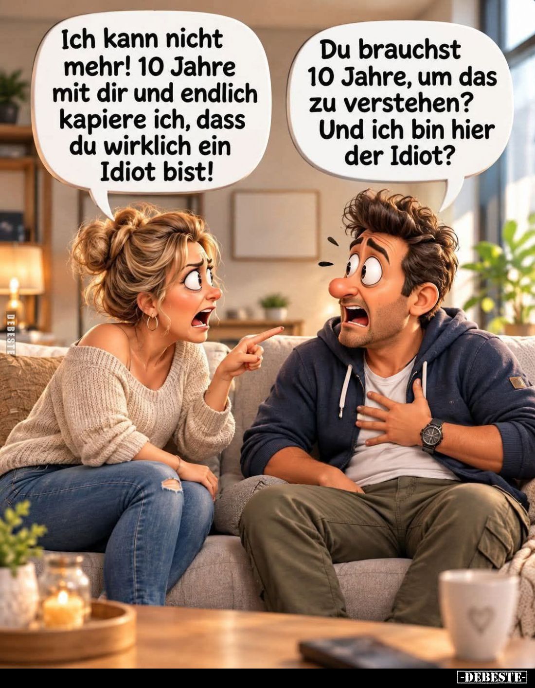 Ich kann nicht mehr! 10 Jahre mit dir und endlich kapiere ich, dass du wirklich ein Idiot bist! -
Du brauchst 10 Jahre, um d...