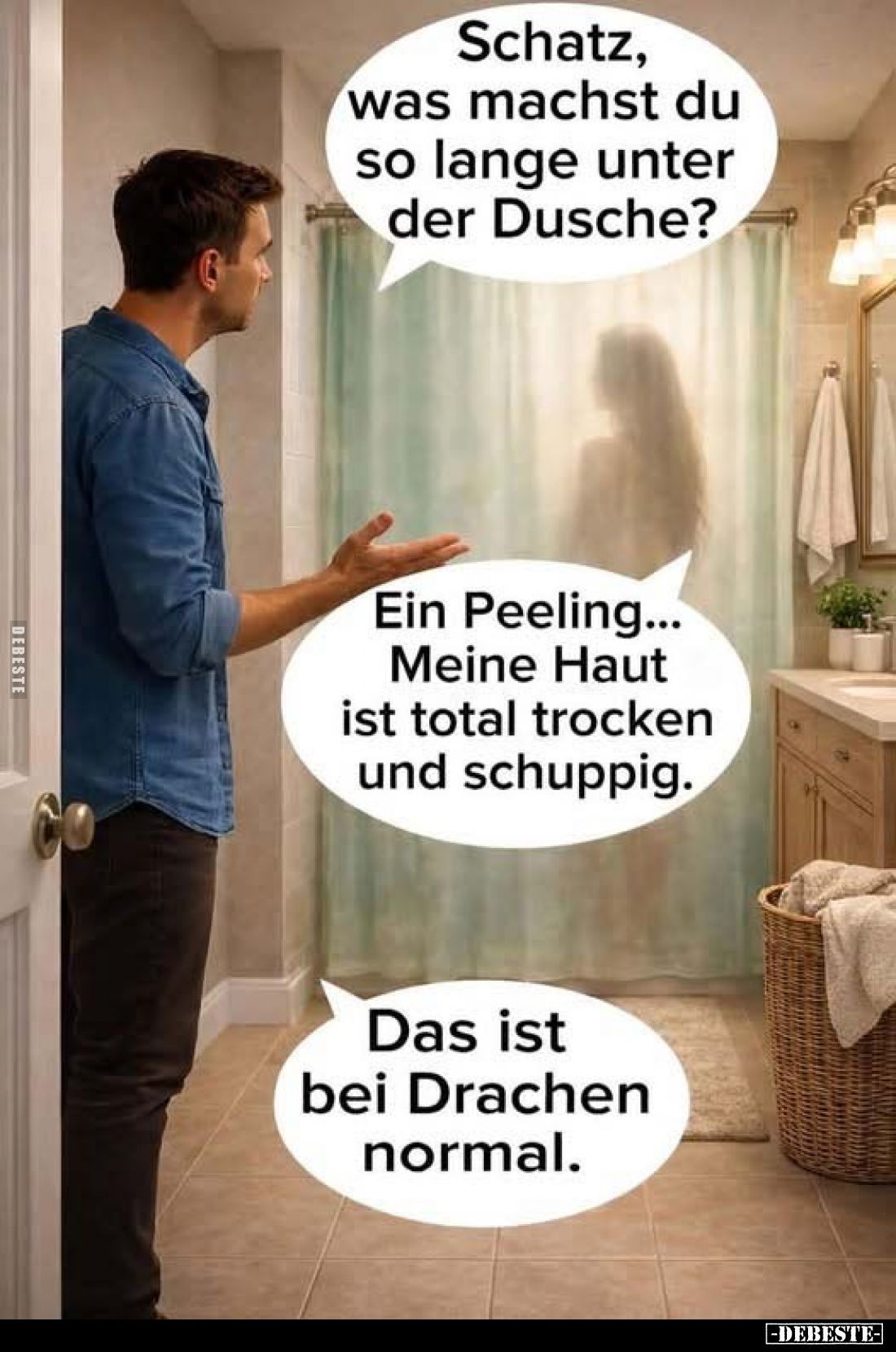 Schatz, was machst du so lange unter der Dusche?.. - Lustige Bilder | DEBESTE.de