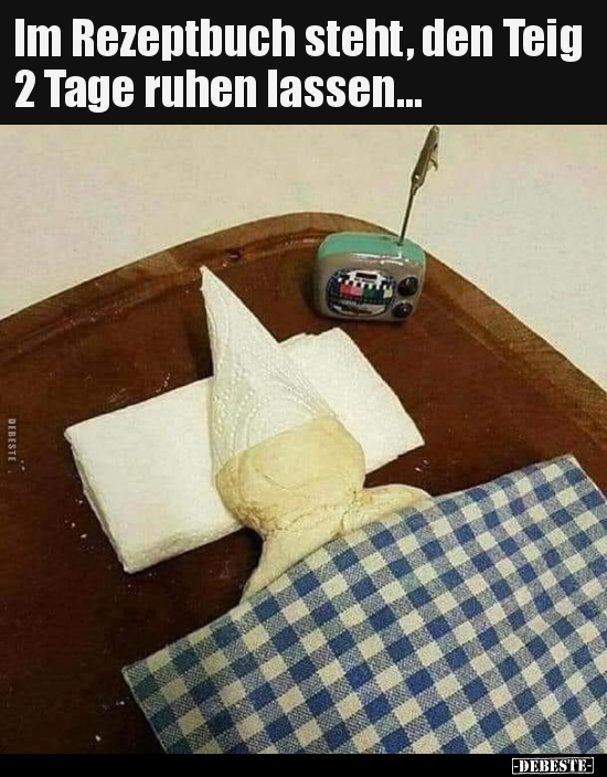 Im Rezeptbuch steht, den Teig 2 Tage ruhen lassen...