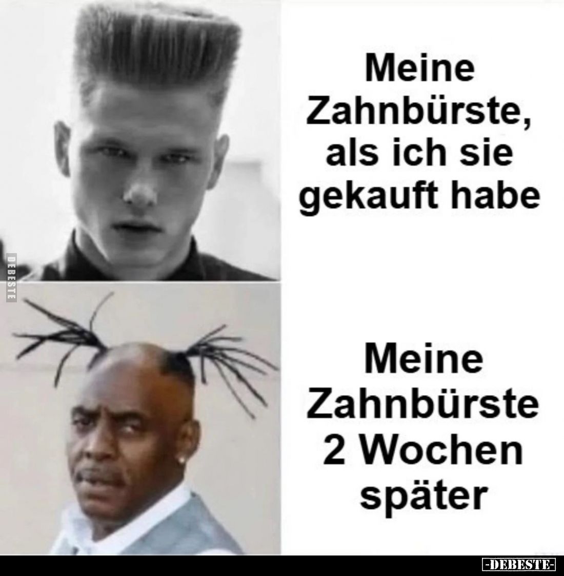 Meine Zahnbürste, als ich sie gekauft habe. -
Meine Zahnbürste 2 Wochen später.