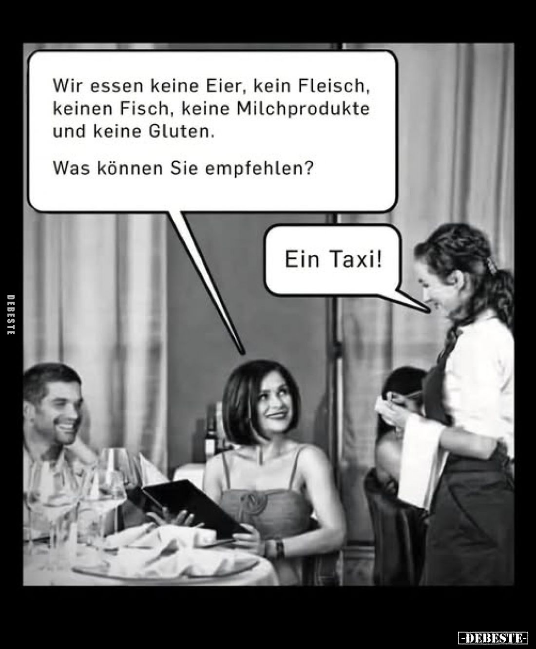 Wir essen keine Eier, kein Fleisch, keinen Fisch, keine.. - Lustige Bilder | DEBESTE.de