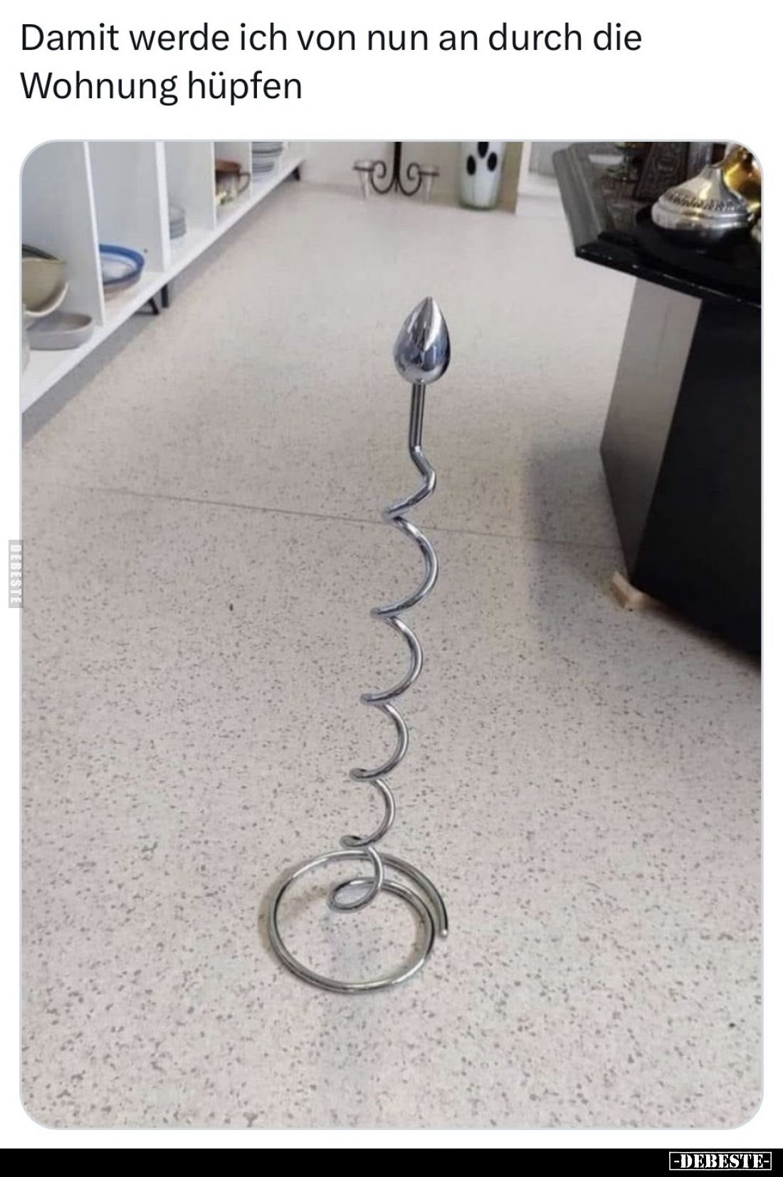 Damit werde ich von nun an durch die Wohnung hüpfen