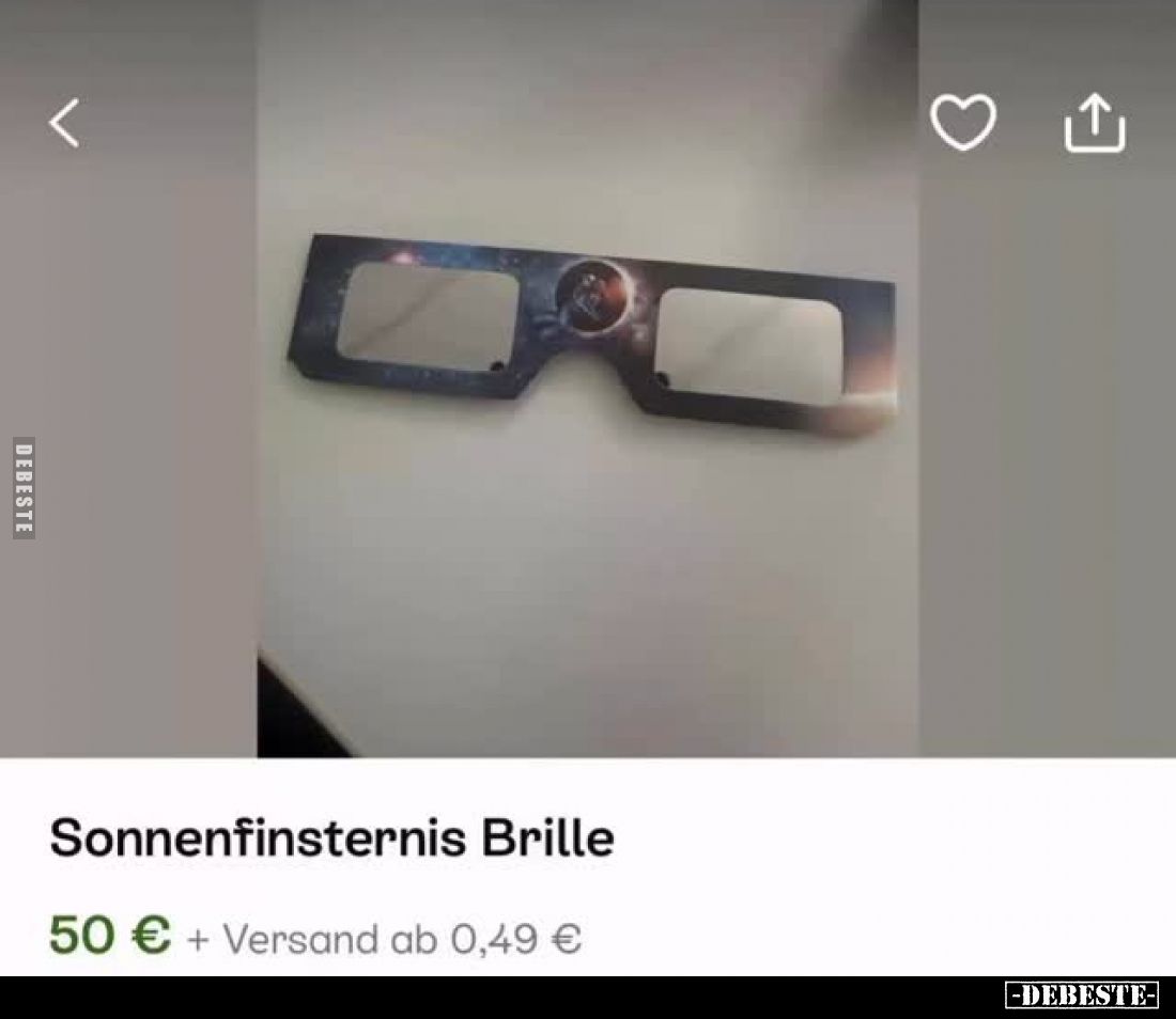Sonnenfinsternis Brille