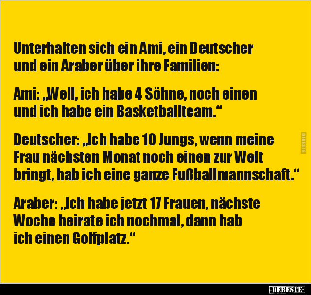 Unterhalten sich ein Ami, ein Deutscher und ein Araber über.. - Lustige Bilder | DEBESTE.de