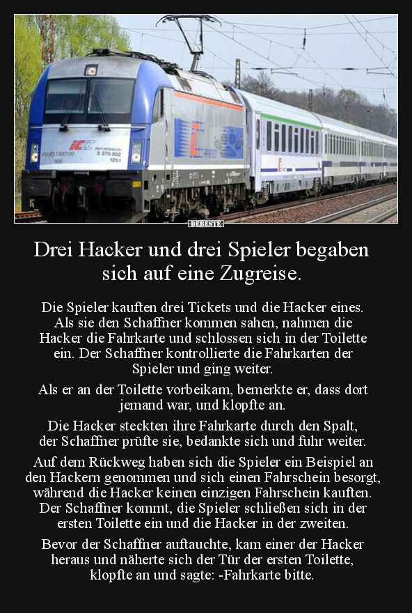 Drei Hacker und drei Spieler begaben sich auf eine.. - Lustige Bilder | DEBESTE.de