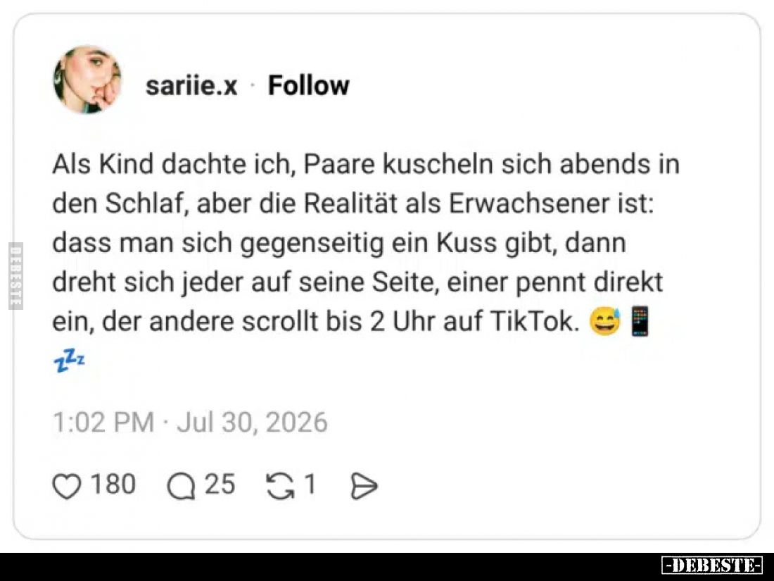 Als Kind dachte ich, Paare kuscheln sich abends in den.. - Lustige Bilder | DEBESTE.de
